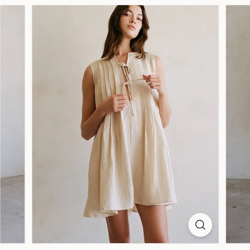A.ren Linen Flare Mini Dress
